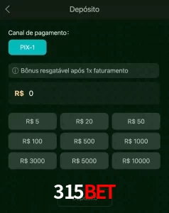 deposits 315BET